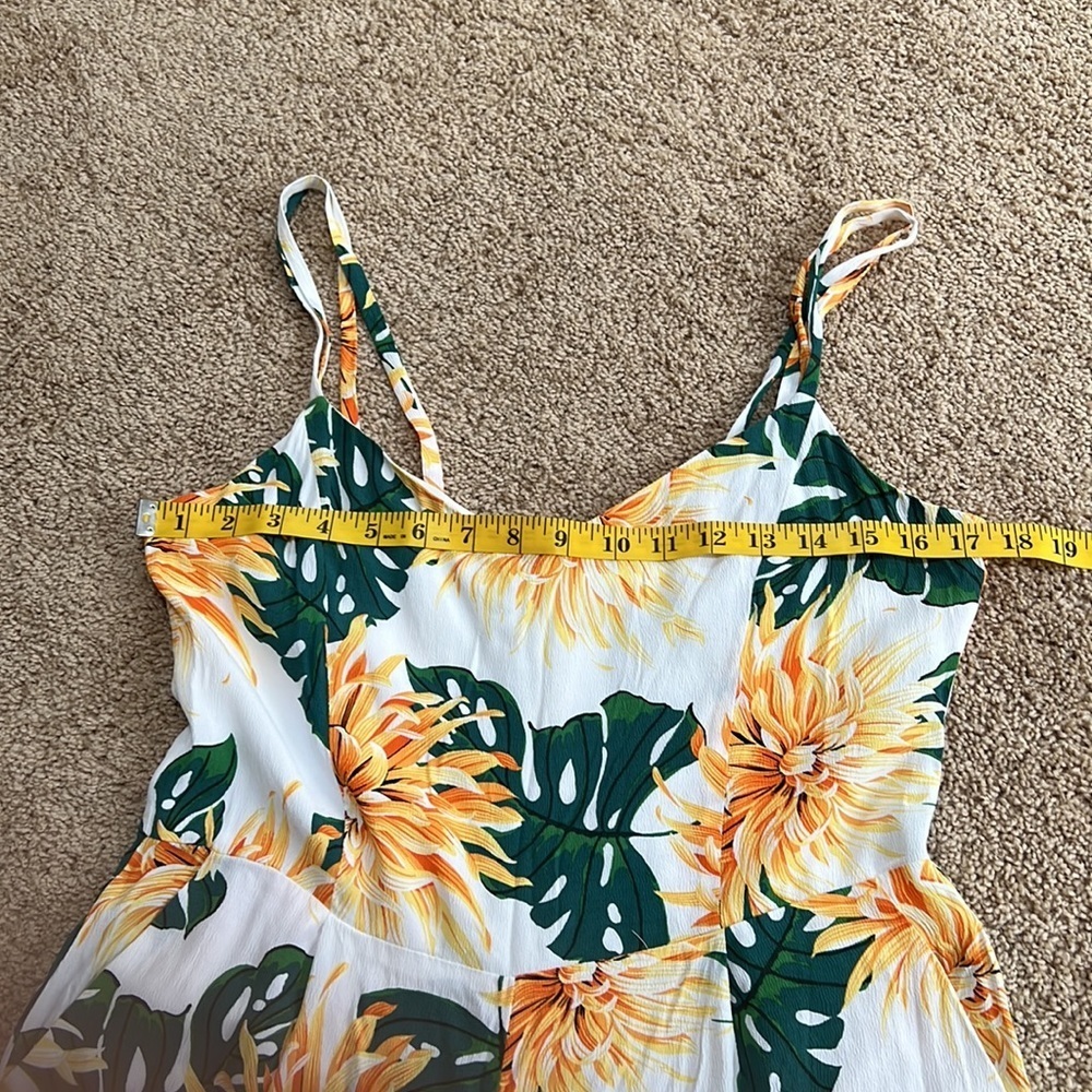 ZARA size M white multi jumpsuit flow culotte - Picture 8 of 13